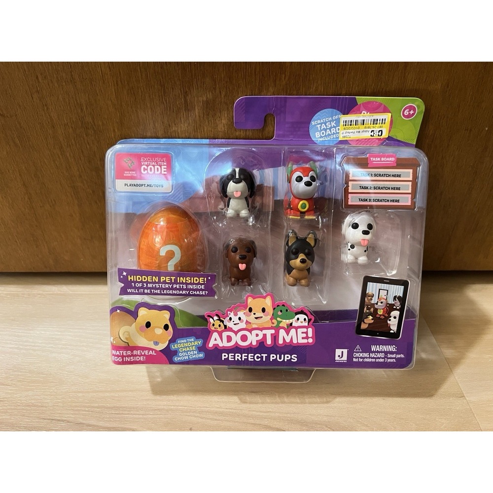 Adopt Me! Perfect Pups Mini Figure Set With Golden‎ Legendary Pet 6pk Toy New